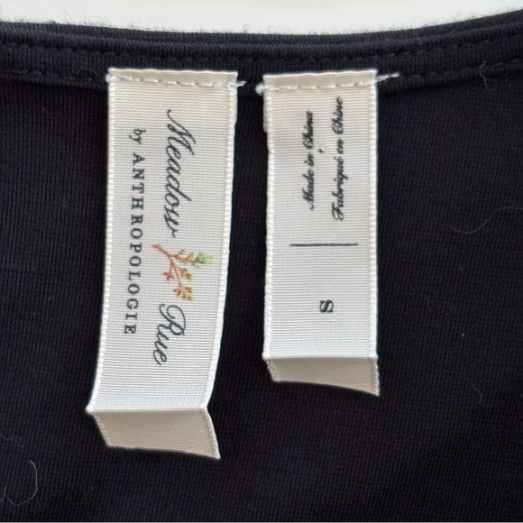 Meadow Rue Harriet Tank Top Small Embroidered Floral Black Anthropologie - Picture 7 of 10